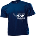 Tricou barbati bleumarin, I believe in God...
